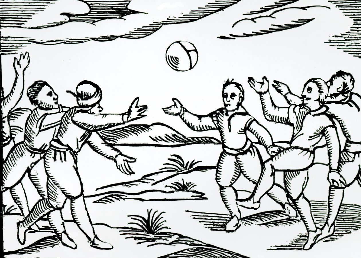 Elizabethan Futbolu (gravür baskı) by English School
