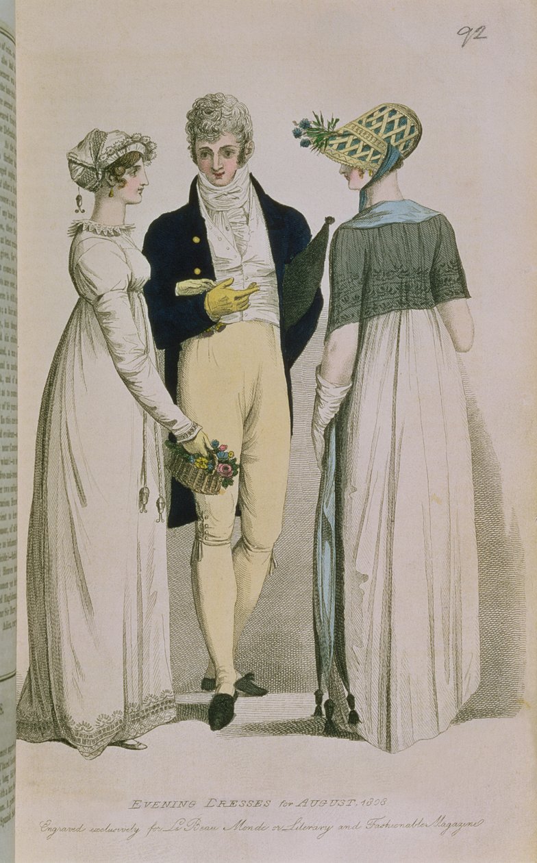 Evening Dresses for August 1808, illustration from 