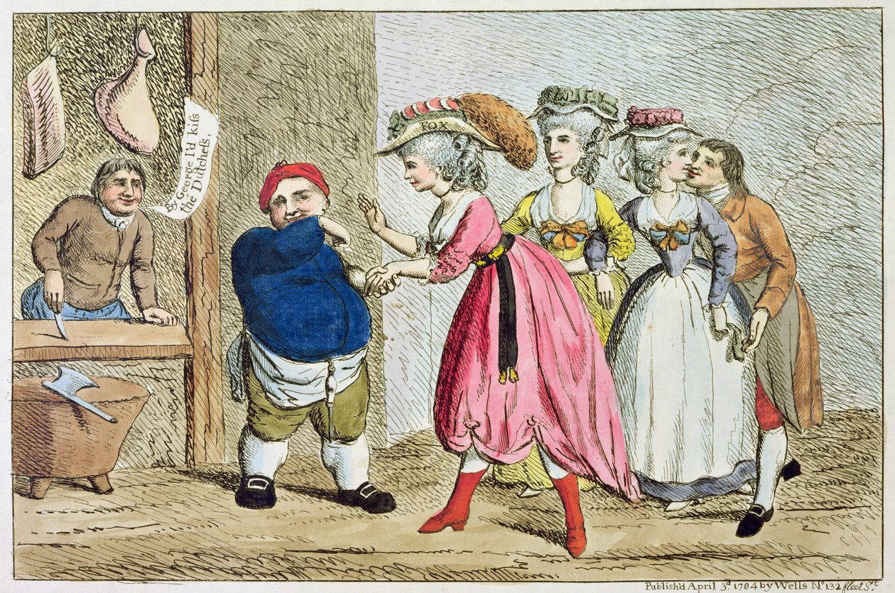 Kadın Etkisi veya Devonshire Canvas, 1784 (renkli gravür) by English School