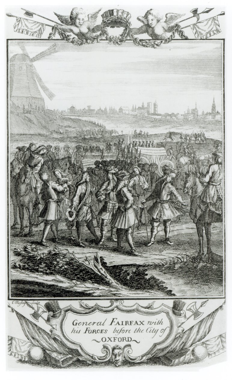 General Fairfax, kuvvetleriyle Oxford şehrinin önünde by English School