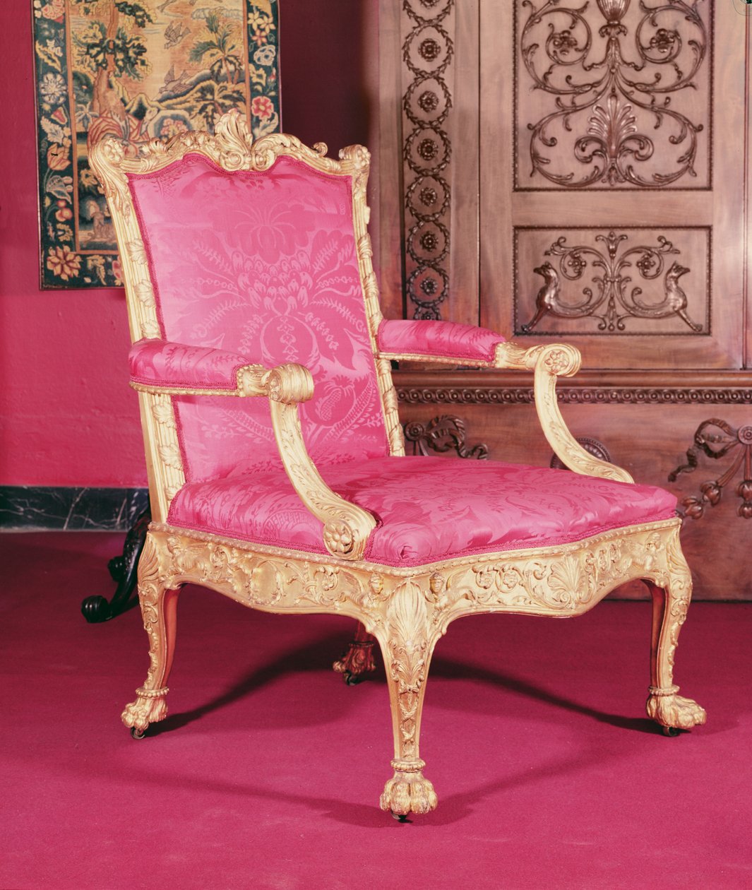 Robert Adam ve Thomas Chippendale tarafından yaldızlı koltuk, 1764 by English School