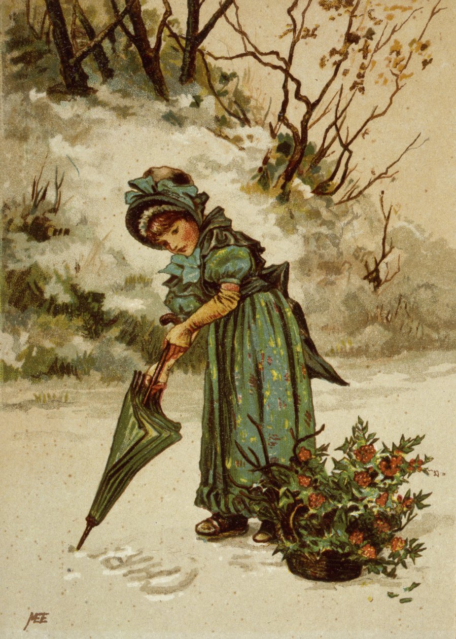 Holly dalları, kitap illüstrasyonu by English School