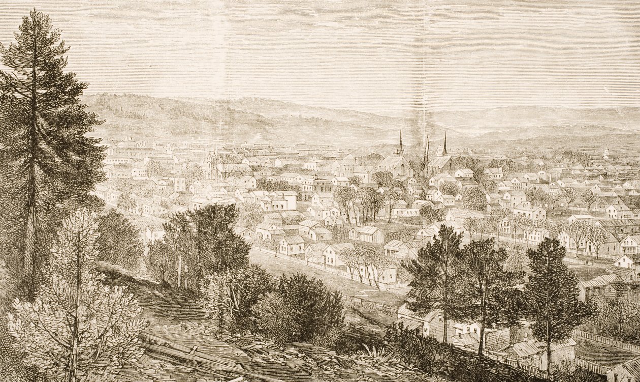 Ithaca ve Cornell College, New York Eyaleti, 1870 dolaylarında, Dini Yol Derneği tarafından yayınlanan 