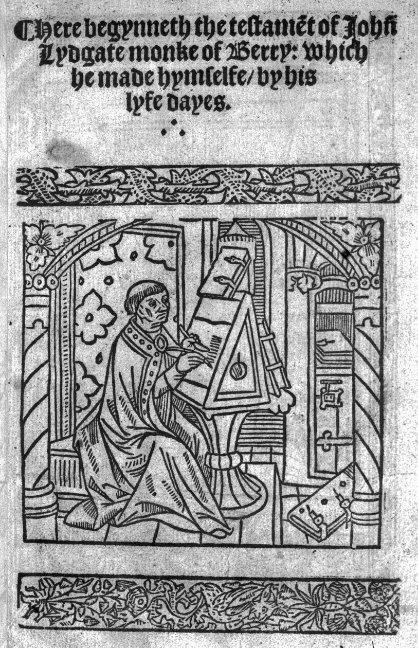 John Lydgate masasında, c.1515 by English School