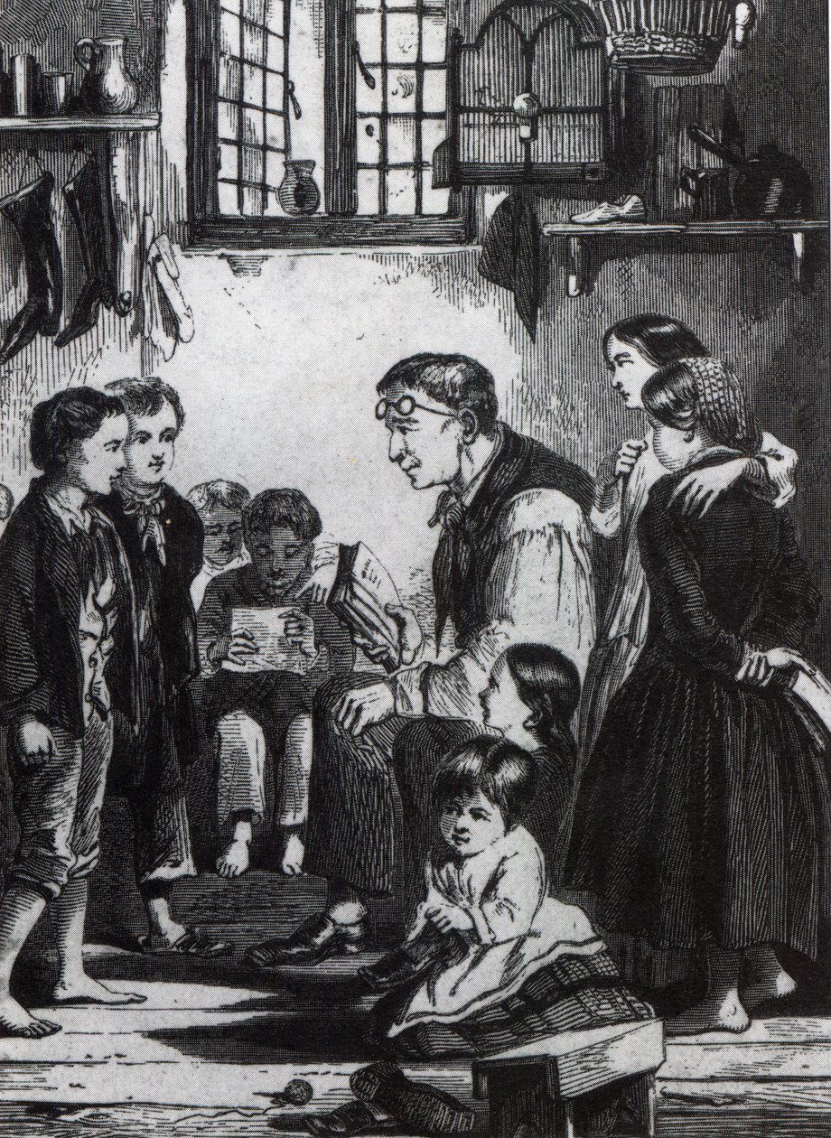 John Pounds evinde çocuklara ders veriyor by English School