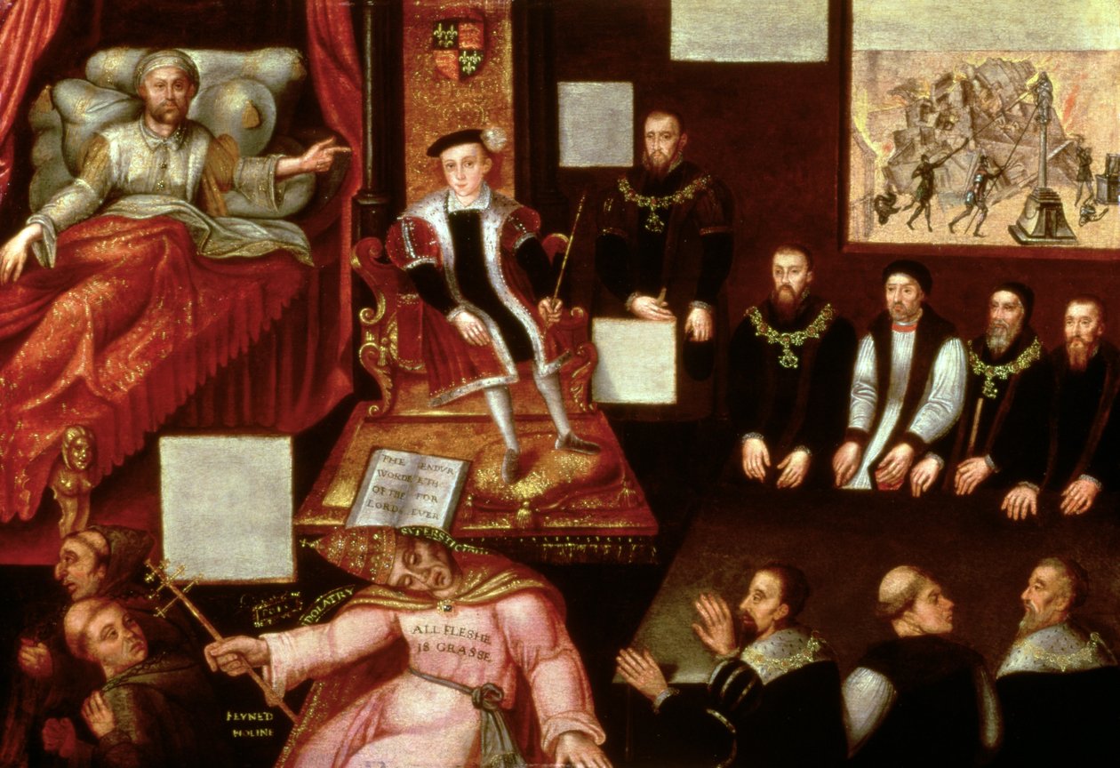 Kral Edward VI (1537-53) ve Papa, c.1570 by English School