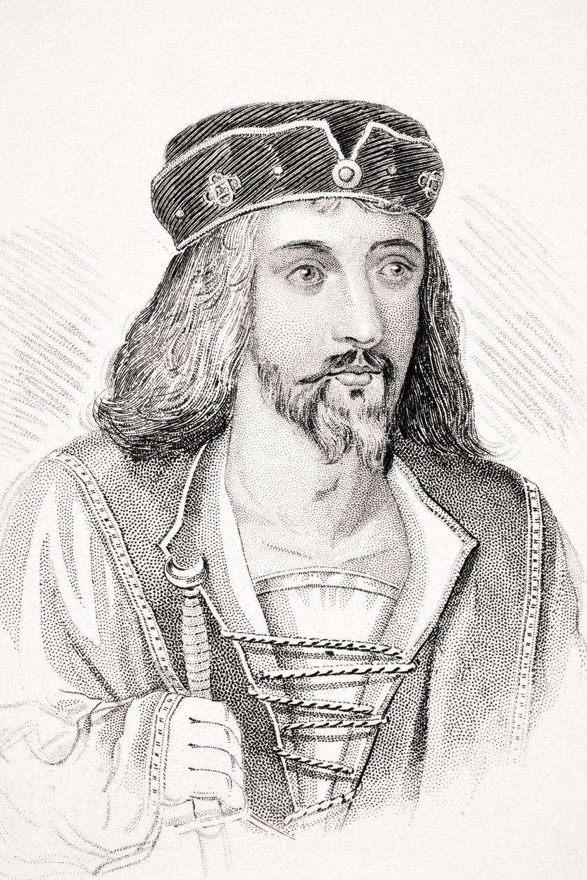 King James I of England and VI of Scotland, illustration from 