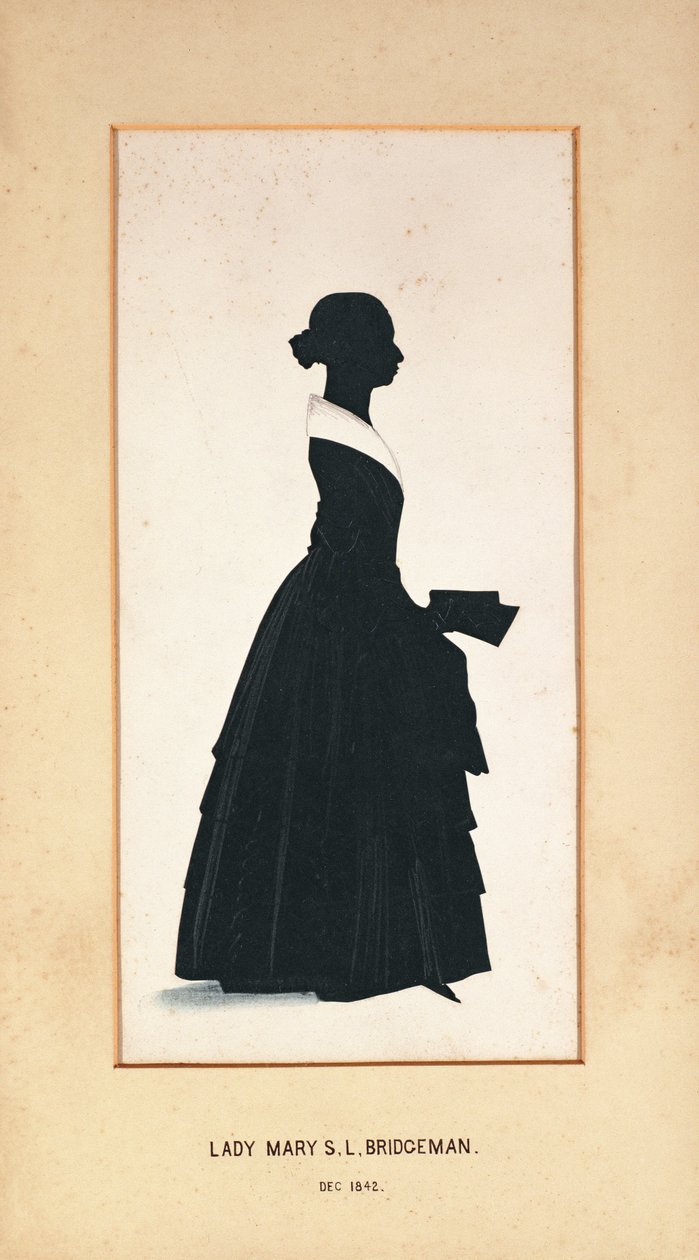 Leydi Mary Bridgeman, bilinmeyen bir sanatçının silueti, 1842 (kağıt) by English School