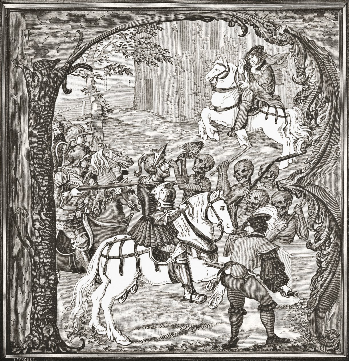 Üç Ölü ve Üç Yaşayan Efsane, 1878 by English School