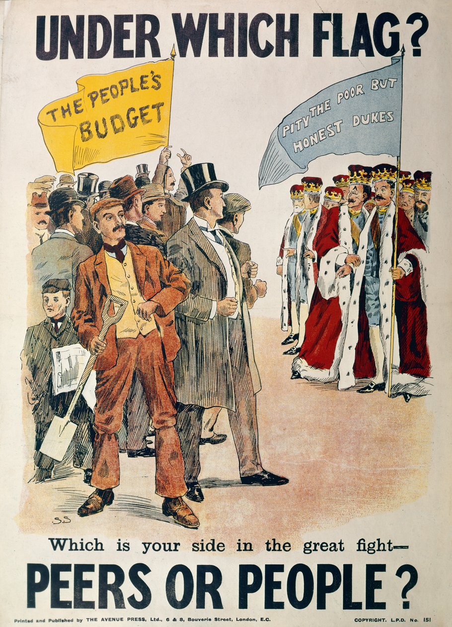 Ocak 1910 İngiliz Genel Seçimi için Liberal Parti Posteri by English School