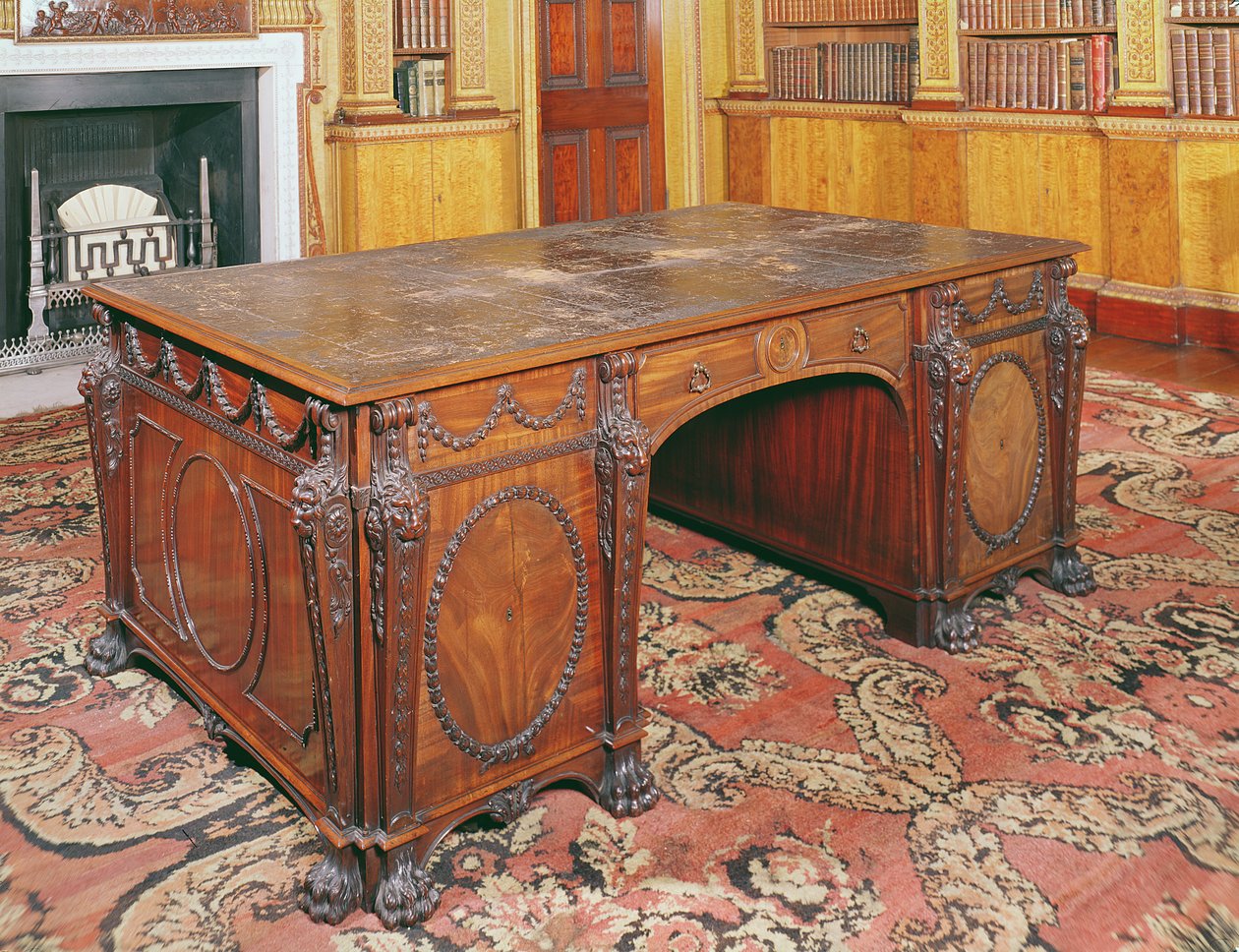 Thomas Chippendale tarafından sağlanan kütüphane masası, 1767 by English School