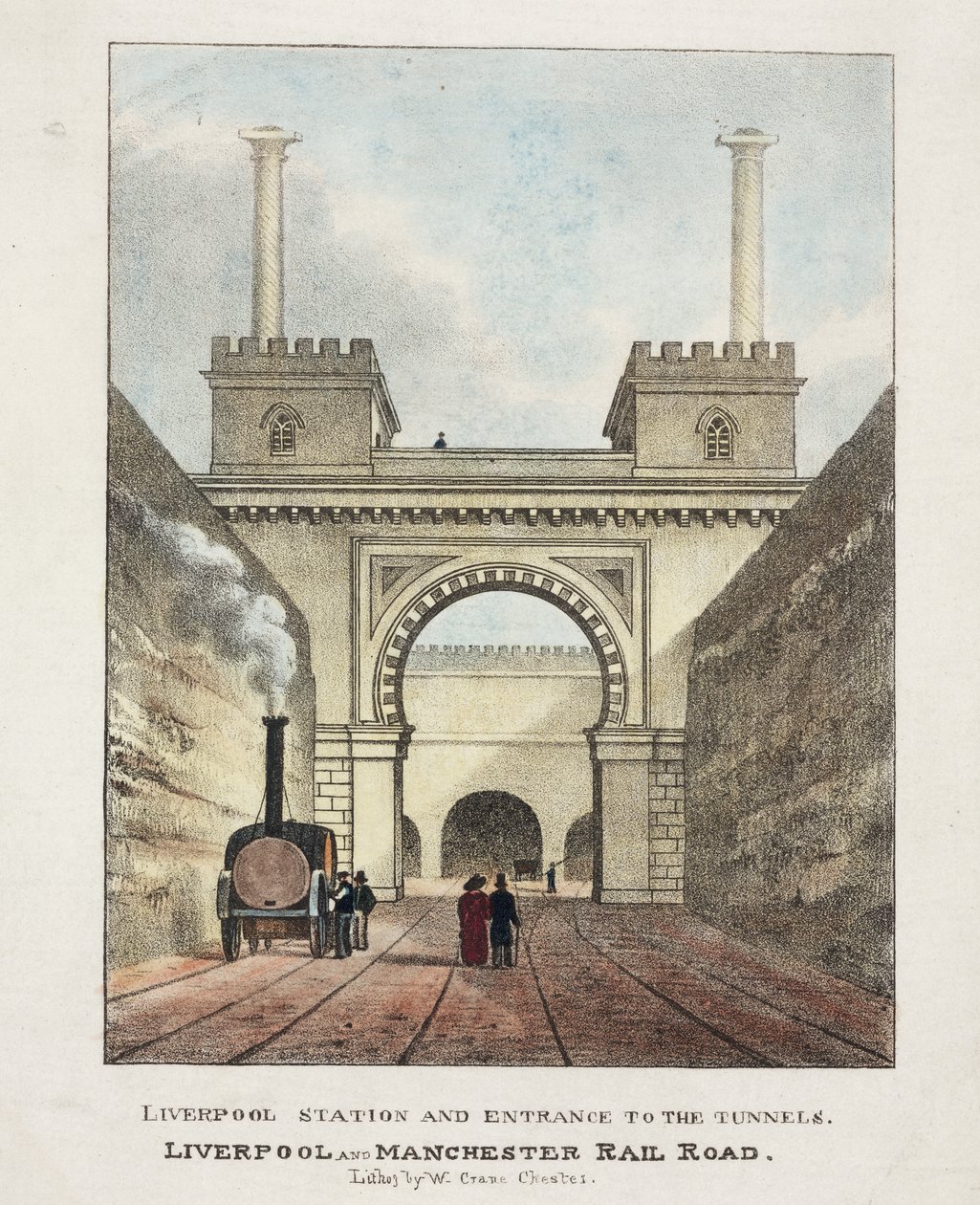Liverpool İstasyonu ve Tünellere Giriş, 1831 by English School