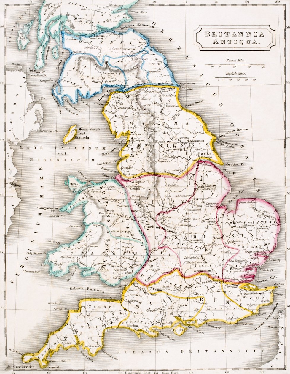 İngiltere Haritası, Britannia Antiqua, 