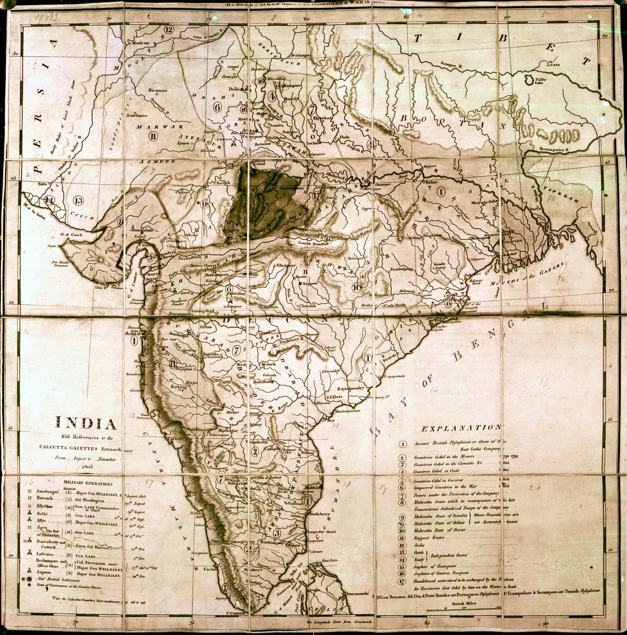 Hindistan Haritası, 1803 by English School