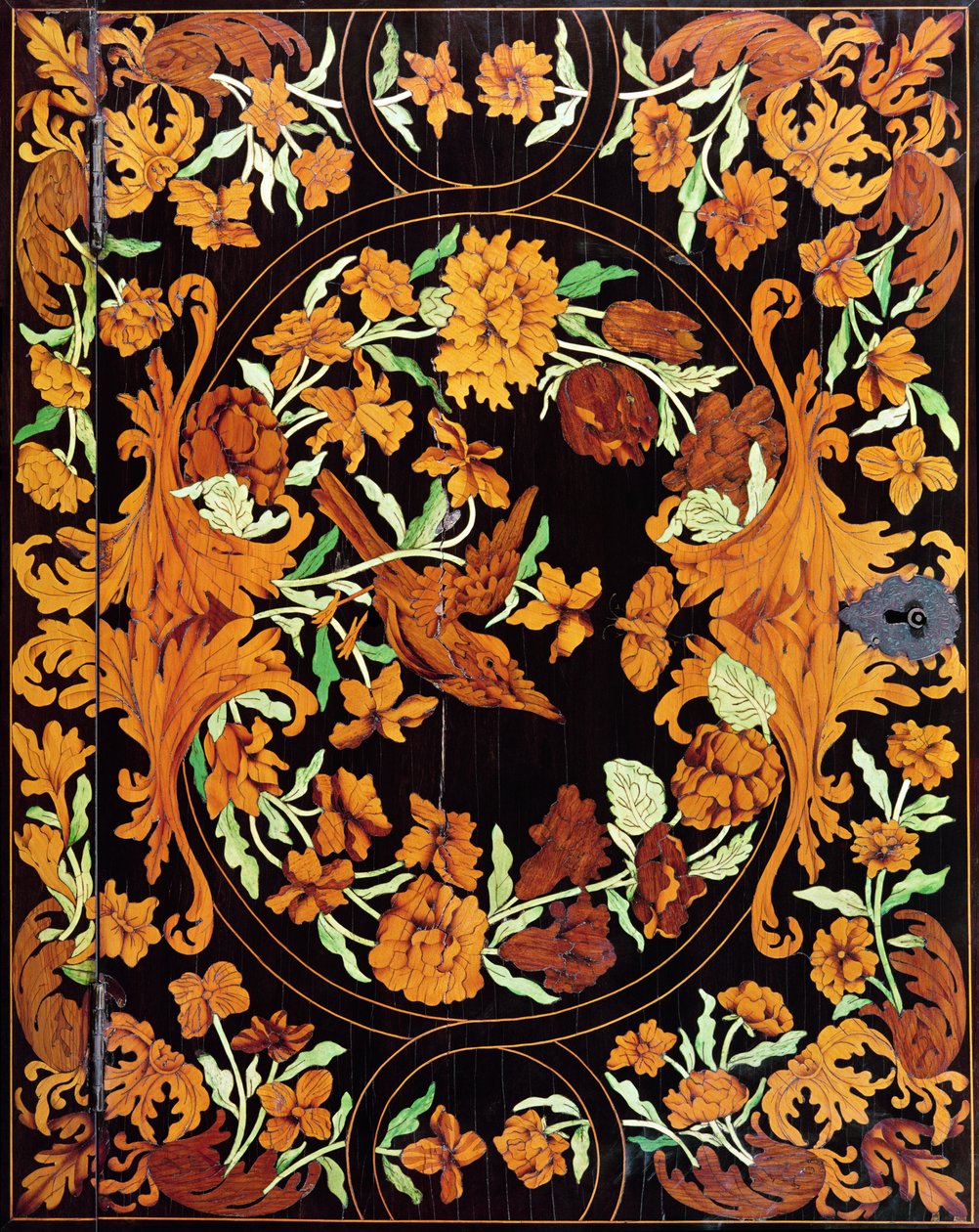 Marküteri kutusu, İngilizce, c.1670 (detay) by English School