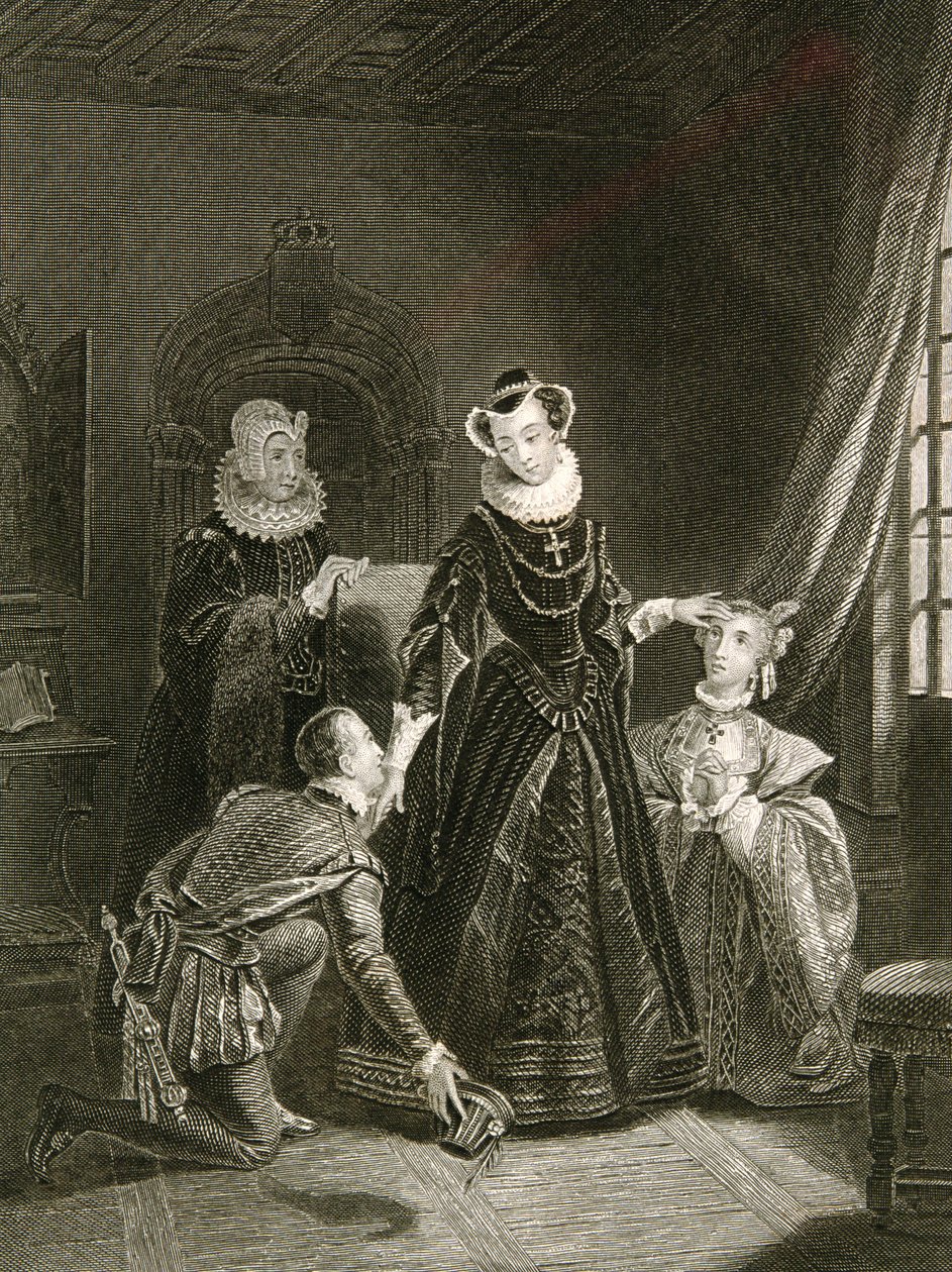 Mary, Queen of Scots (1542-87) in the company of courtiers  by English School