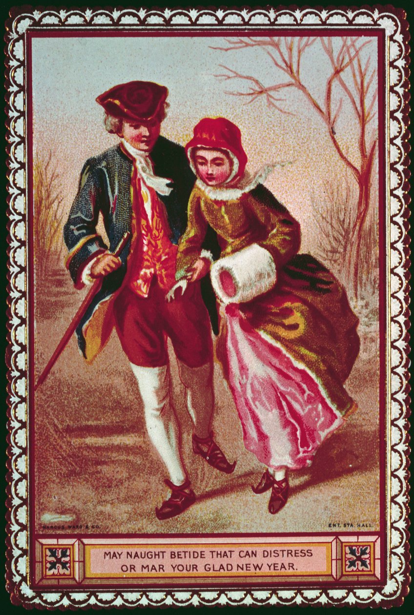 Betide, Mutlu Yeni Yılınızı Zorlayabilir veya Maruz Kalabilir, pub. Marcus Ward und Co. tarafından by English School