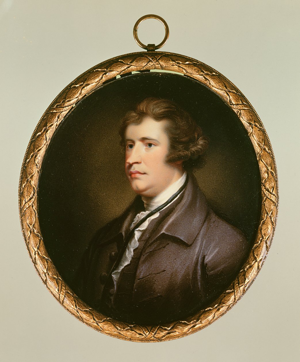 Miniature of Edmund Burke, 1795 (wc on card) by English School