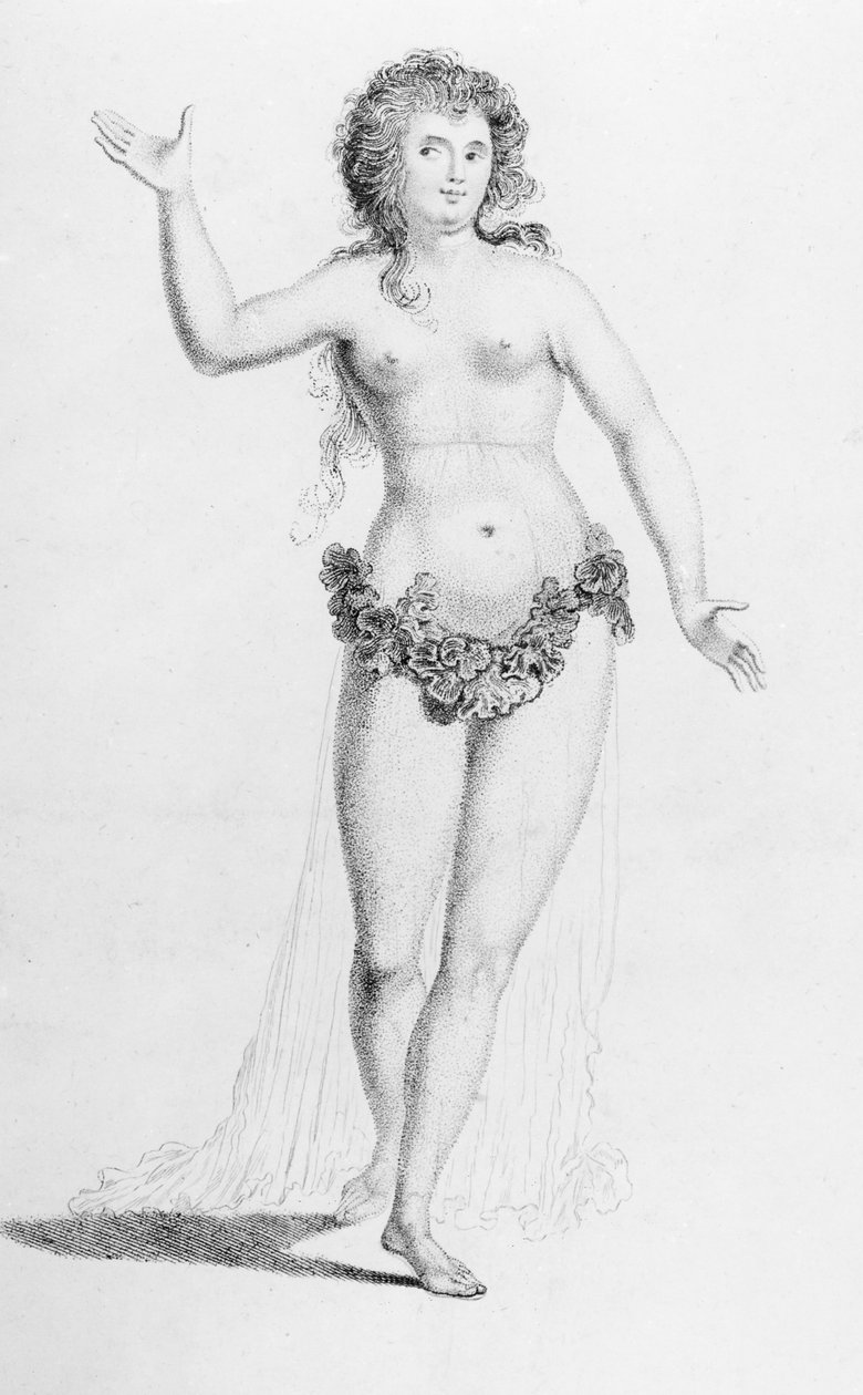 Bayan Chudleigh (1720-88), Venedik Büyükelçisinin Maskeli Balosunda Iphigenia Karakterinde by English School
