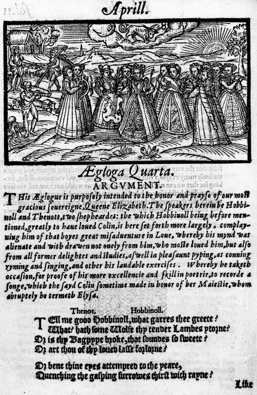 Nisan ayı, Edmund Spenser (1552-99) tarafından yazılan 