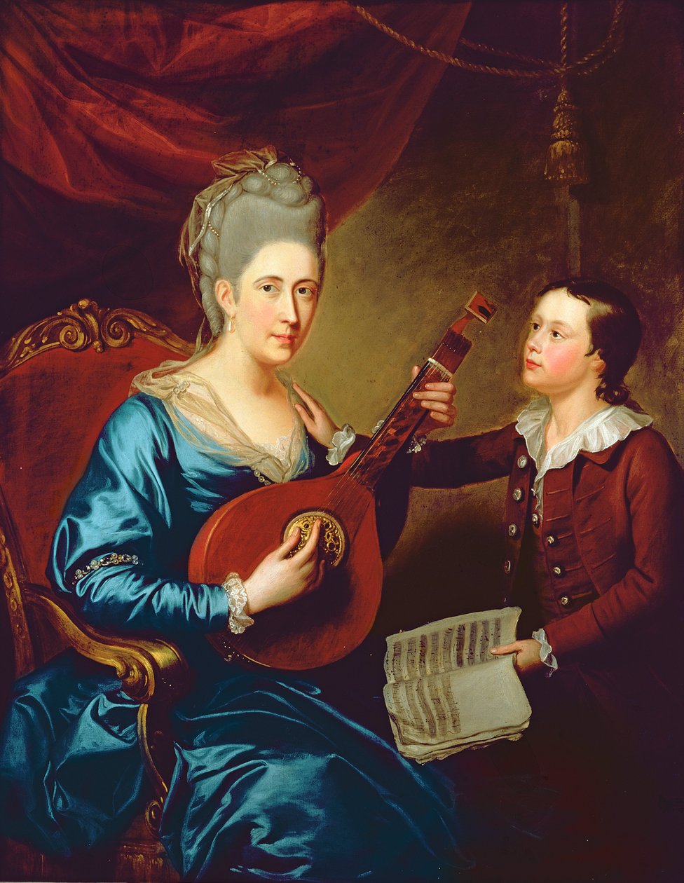 Oğluyla Bayan Joseph Bird, c.1760 by English School
