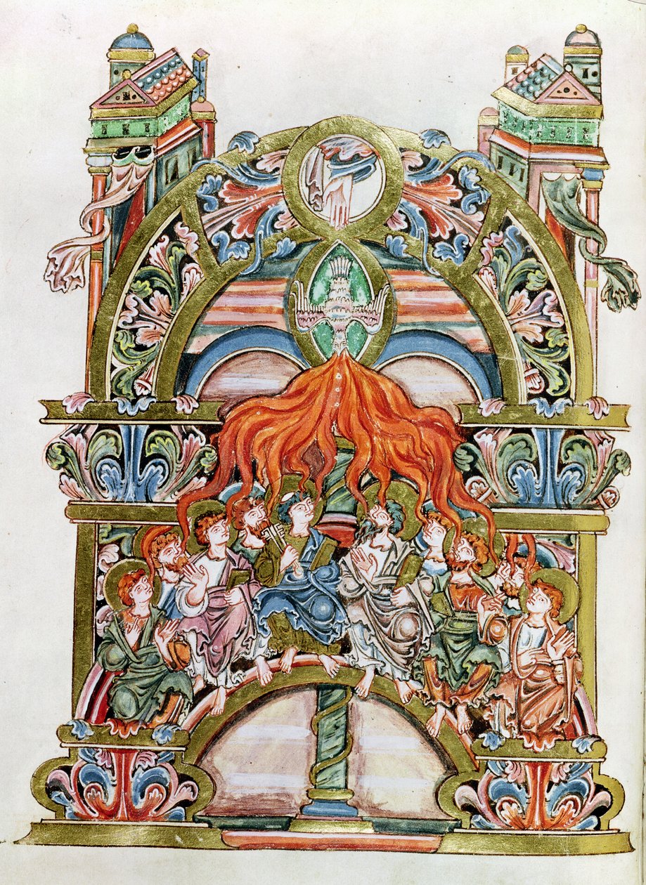 Ms 369 (Y-7) f.29v Pentecost, Winchester Pontifical