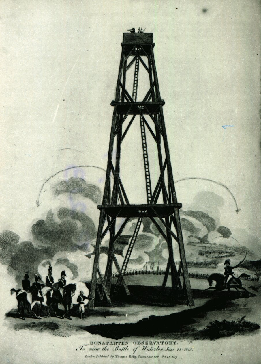 Napolyon gözlemevinde, İmparatorluk Muhafızlarının saldırısını izlerken, Waterloo, 18 Haziran 1815 by English School