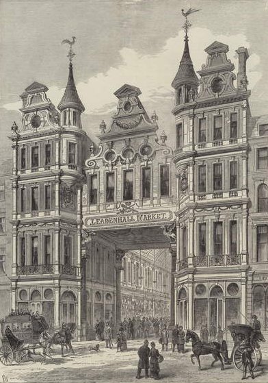 New Leadenhall Market, The Illustrated London News, 24 Aralık 1881 by English School