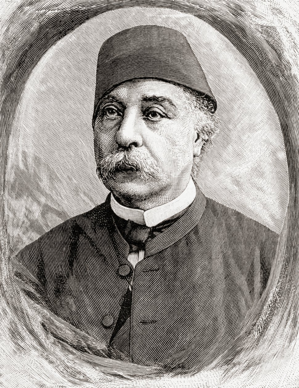 Nubar Paşa, 1890 (ahşap oyma) by English School
