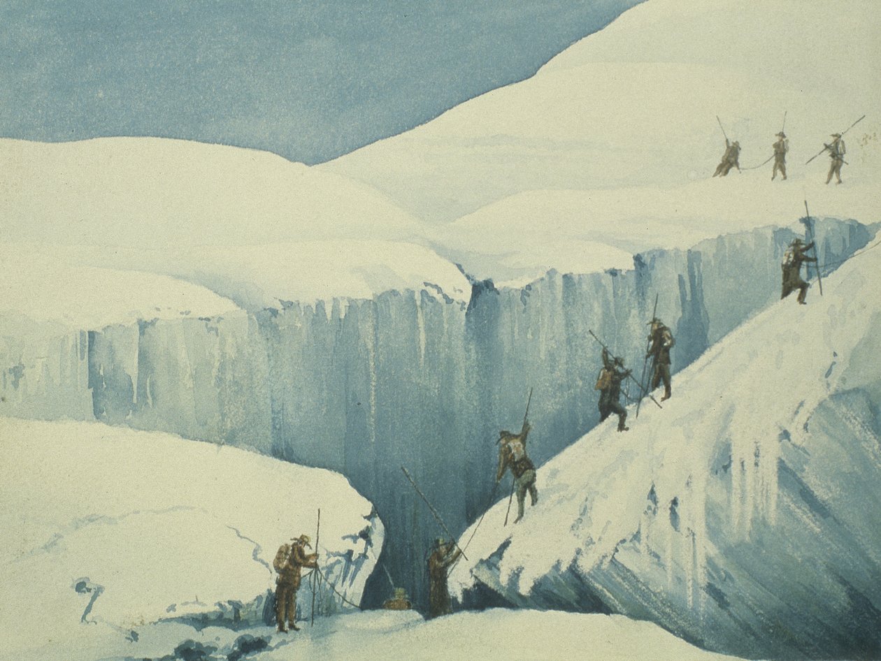 Yükselişte, Charles Fellows (1799-1860) tarafından Mont Blanc Zirvesine Yükselişin Anlatısından, 1827