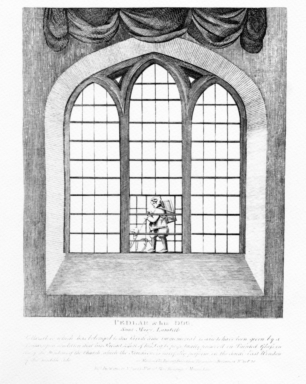 Pedlar ve Köpeği, Saint Mary Lambeth, 1791 by English School