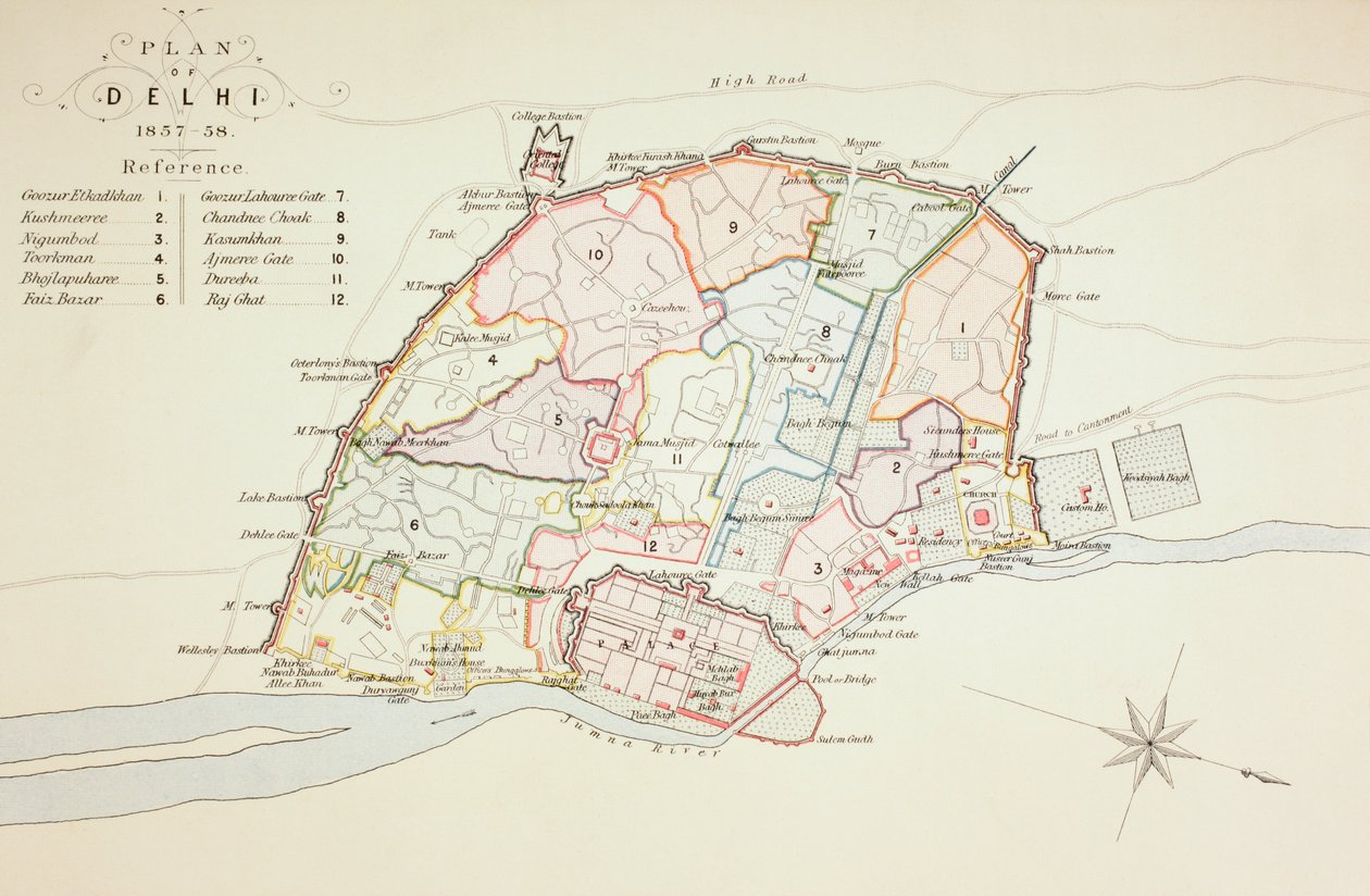 Delhi Planı, 1883 by English School