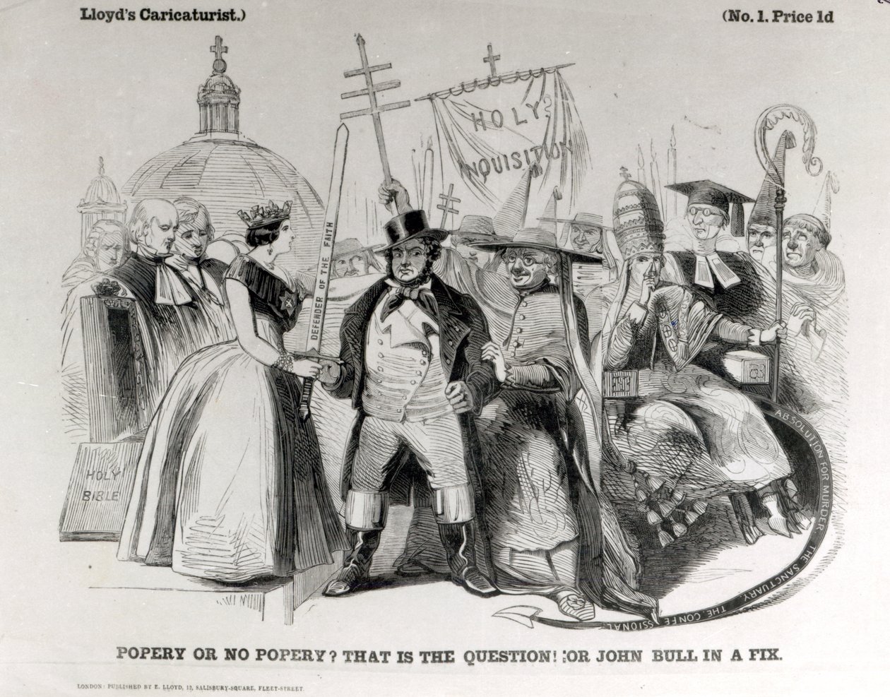 Popery veya No Popery 1850 by English School