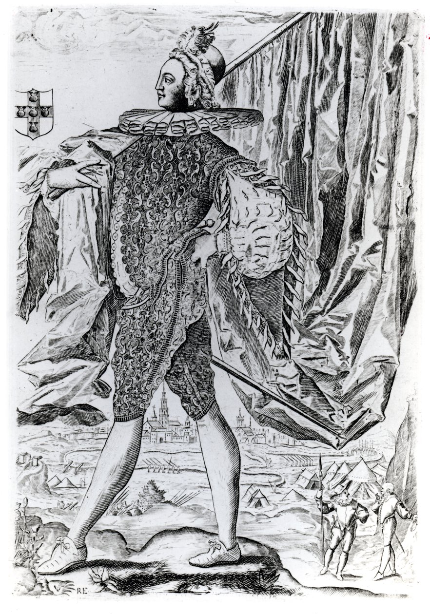 Renold Elstrack (1571-c.1630) tarafından oyulmuş George Villiers, 1. Buckingham Dükü (1592-1628) portresi by English School