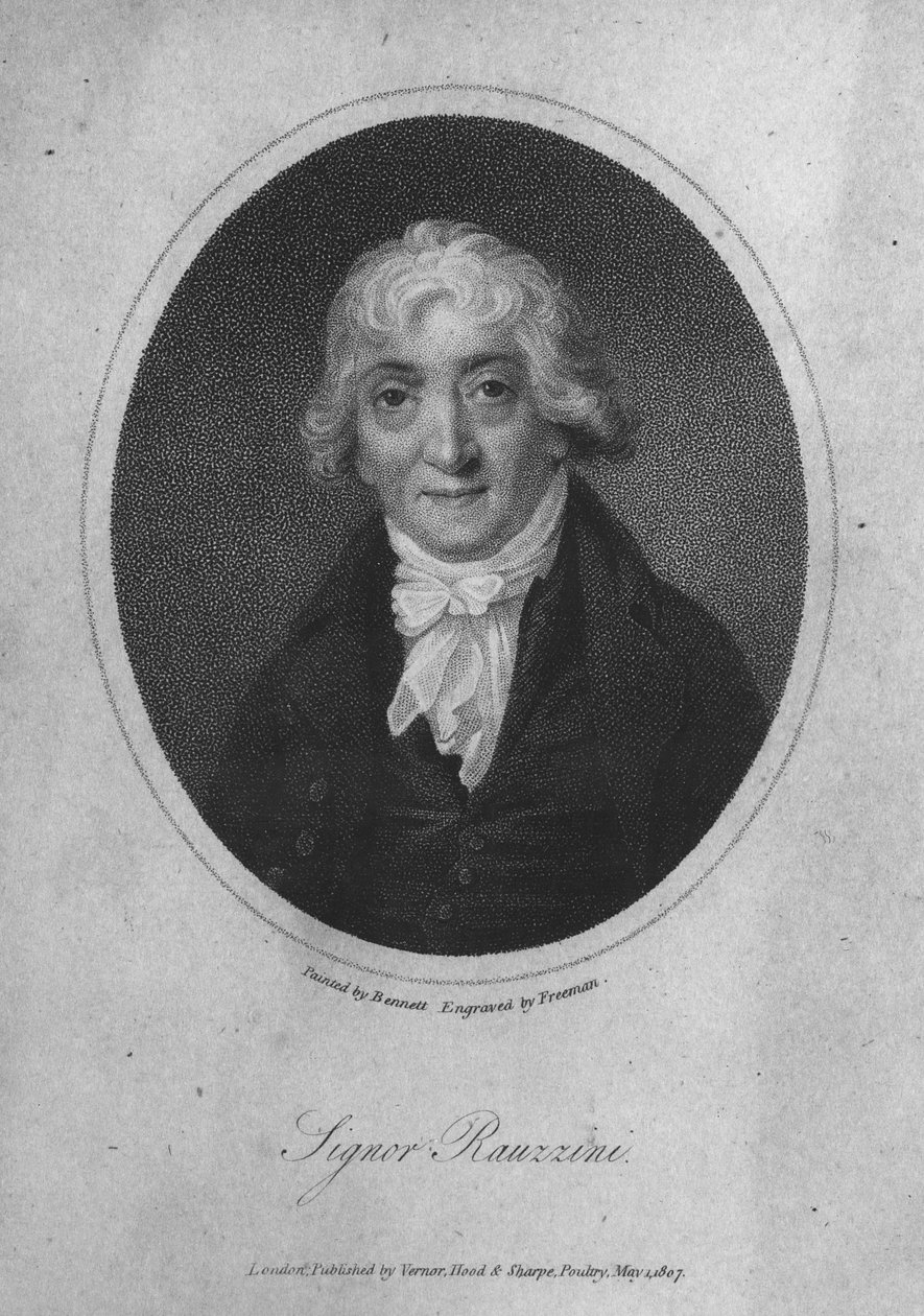 Samuel Freeman (1773-1857) tarafından oyulmuş Venanzio Rauzzini