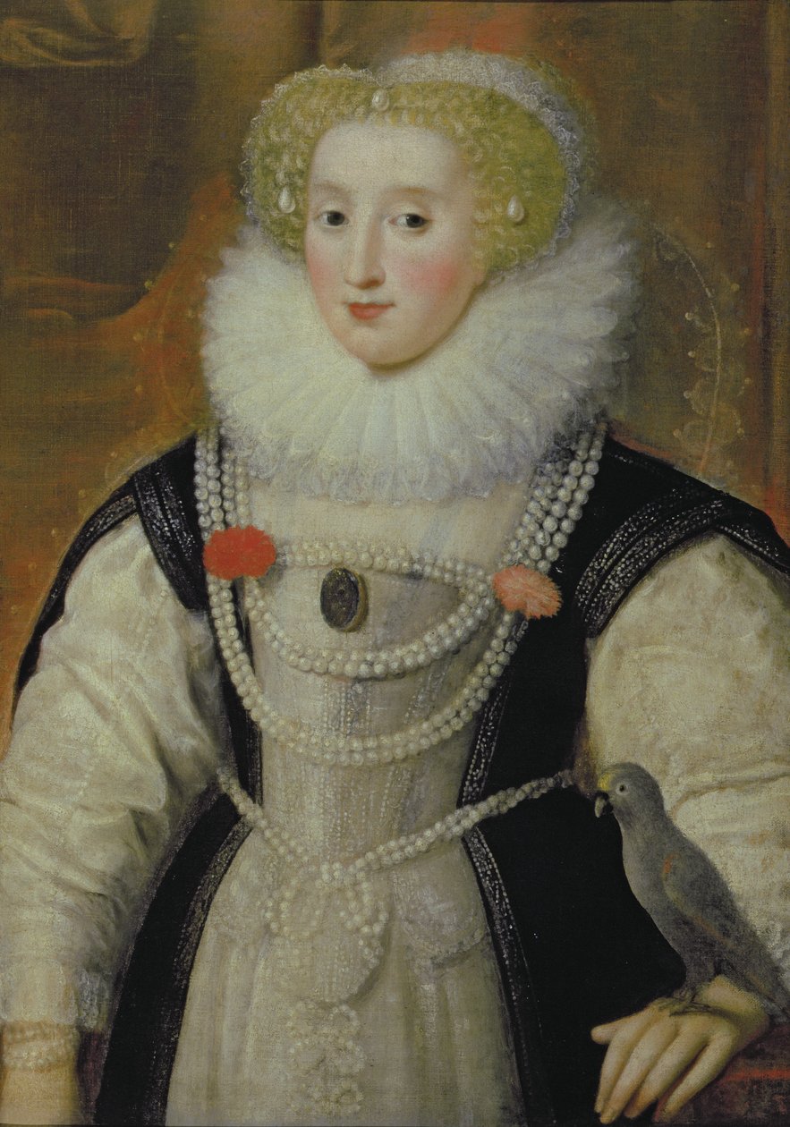 Papağanlı Elizabethan Bir Kadının Portresi by English School