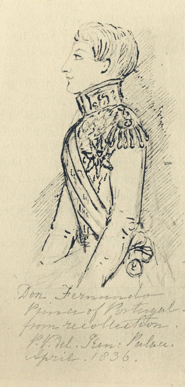 Saxe-Coburg Prensi Ferdinand (1816-85) Portekiz Kralı Eşi by English School