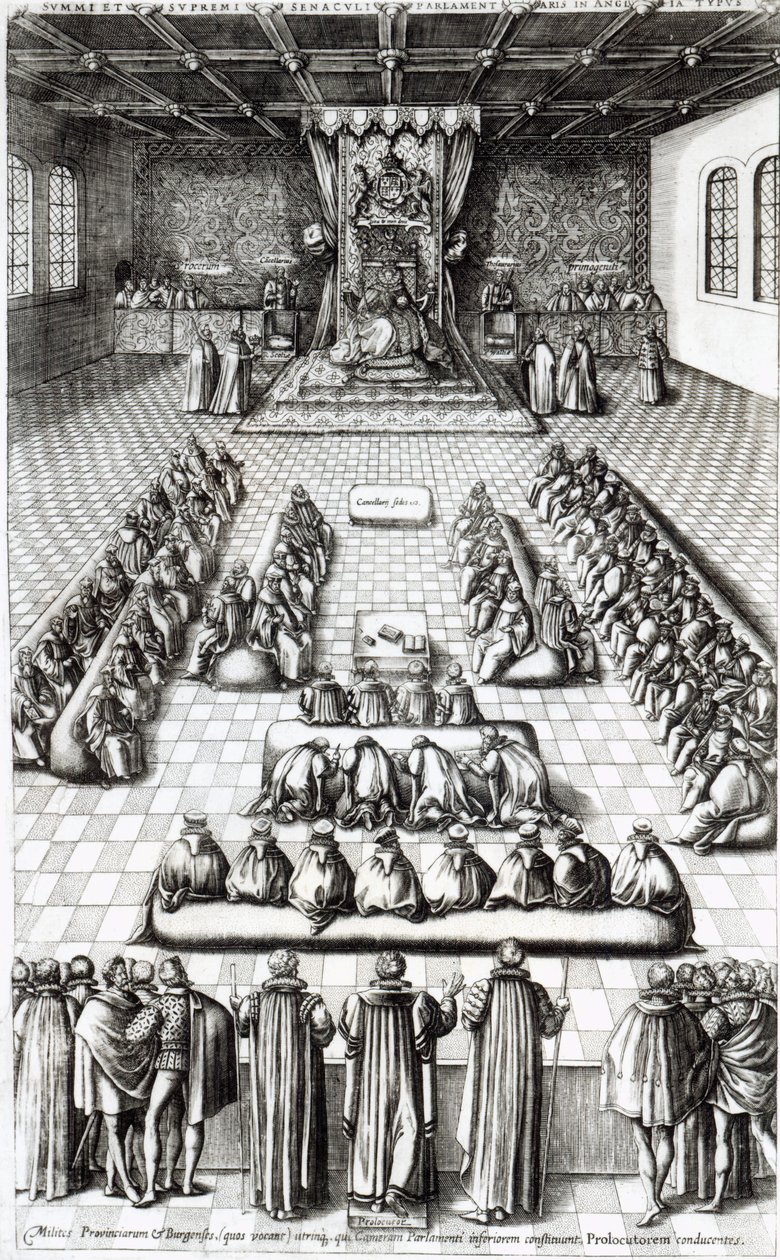Kraliçe I. Elizabeth (1533-1603) Parlamentoda by English School