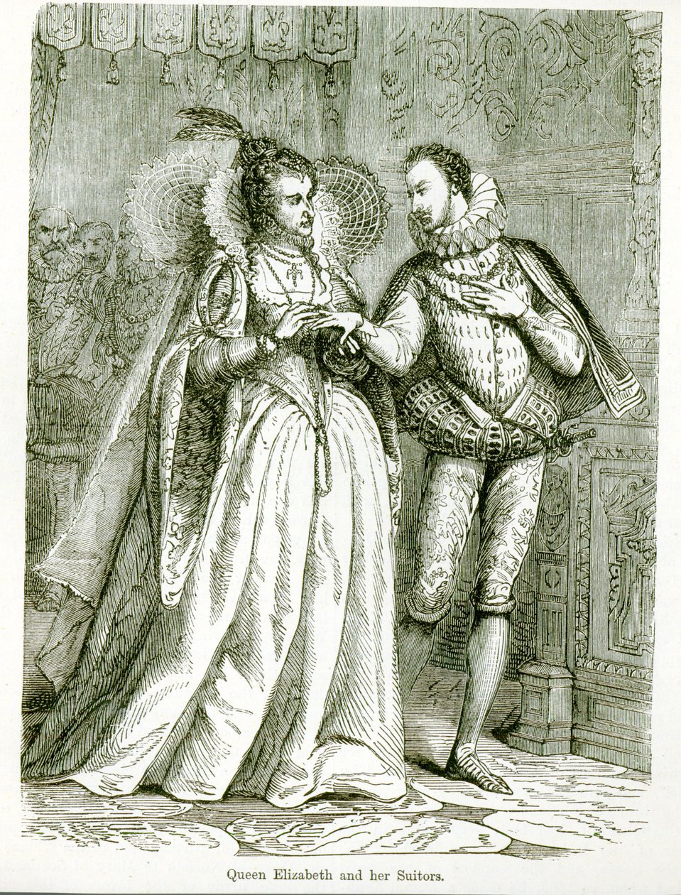 Kraliçe Elizabeth ve Talipleri by English School