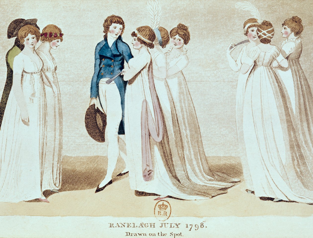 Ranelagh, Temmuz 1798, c.1798-1800 (kağıt üzerinde wc) by English School