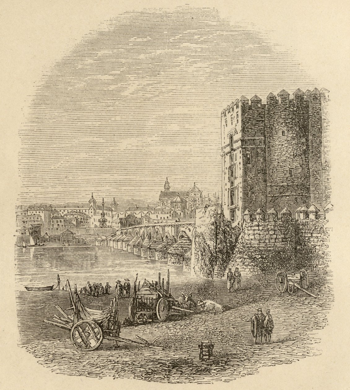 Roma köprüsü ve Calahorra Kulesi, Cordoba, Rev. Samuel Manning