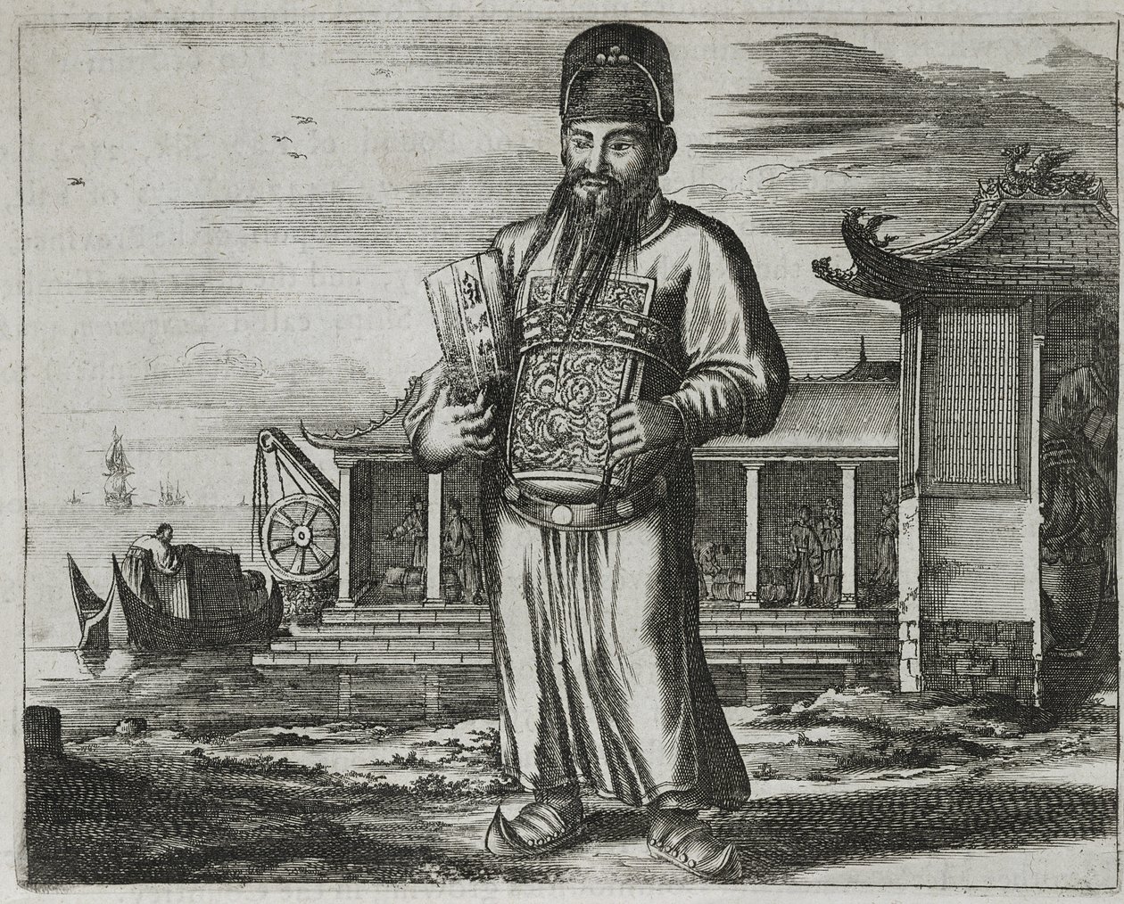Vergi Toplayan Kıdemli Devlet Memuru, Çin Büyükelçiliği açıklamasından örnek, 1690 by English School
