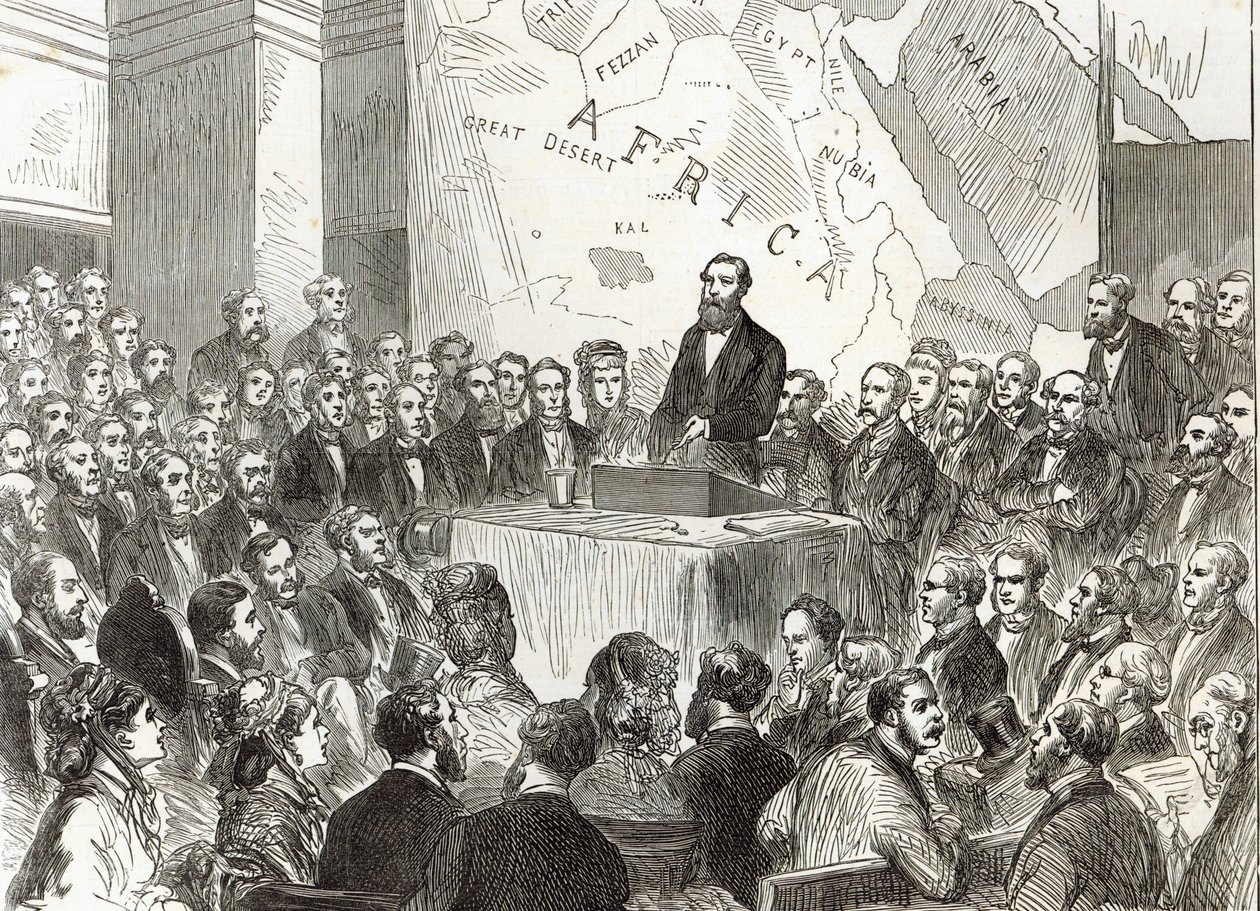Sir Samuel Baker, Royal Geographical Society toplantısında, 