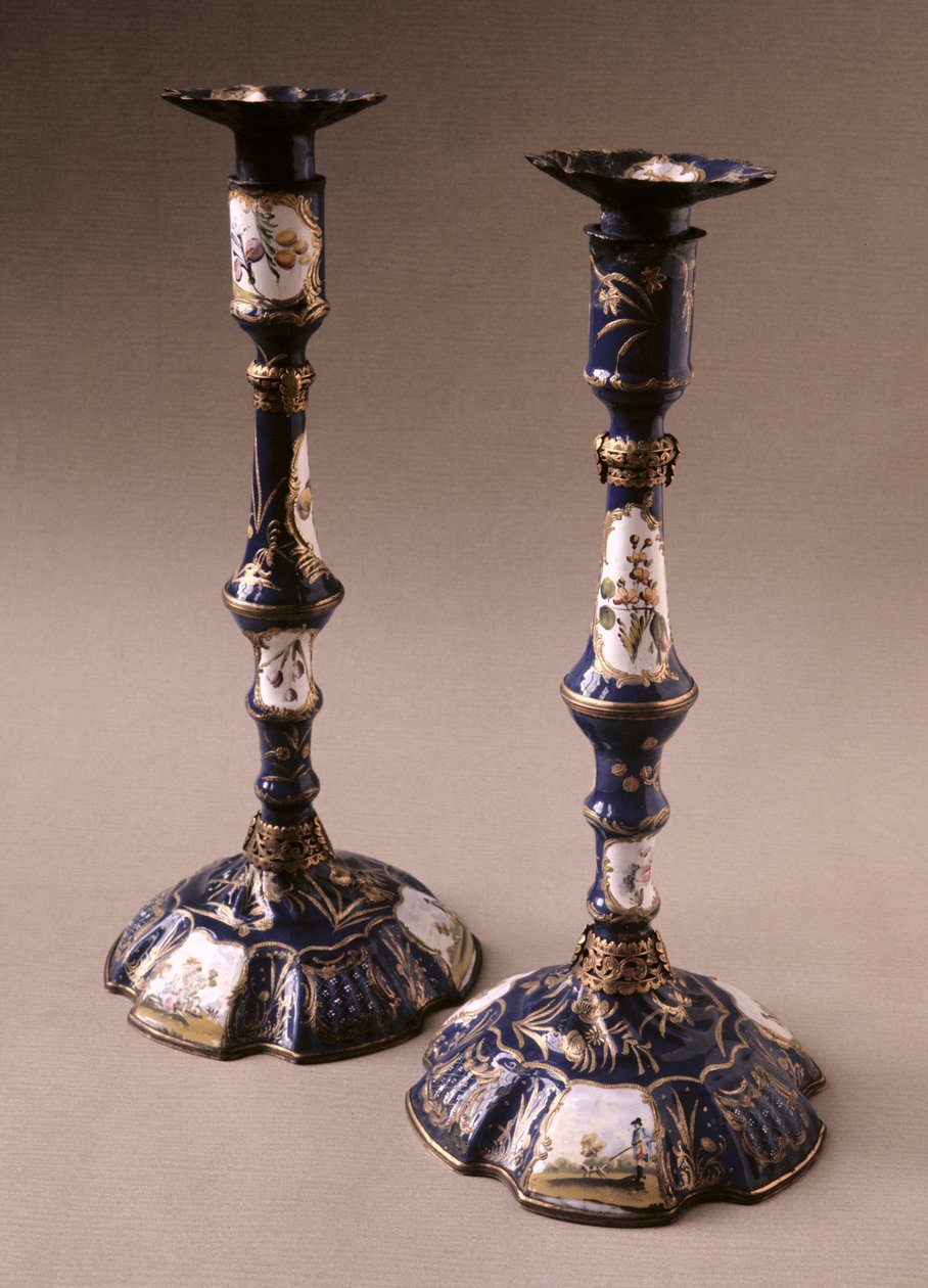 South Staffordshire çifti şamdan, c.1765 (seramik) by English School