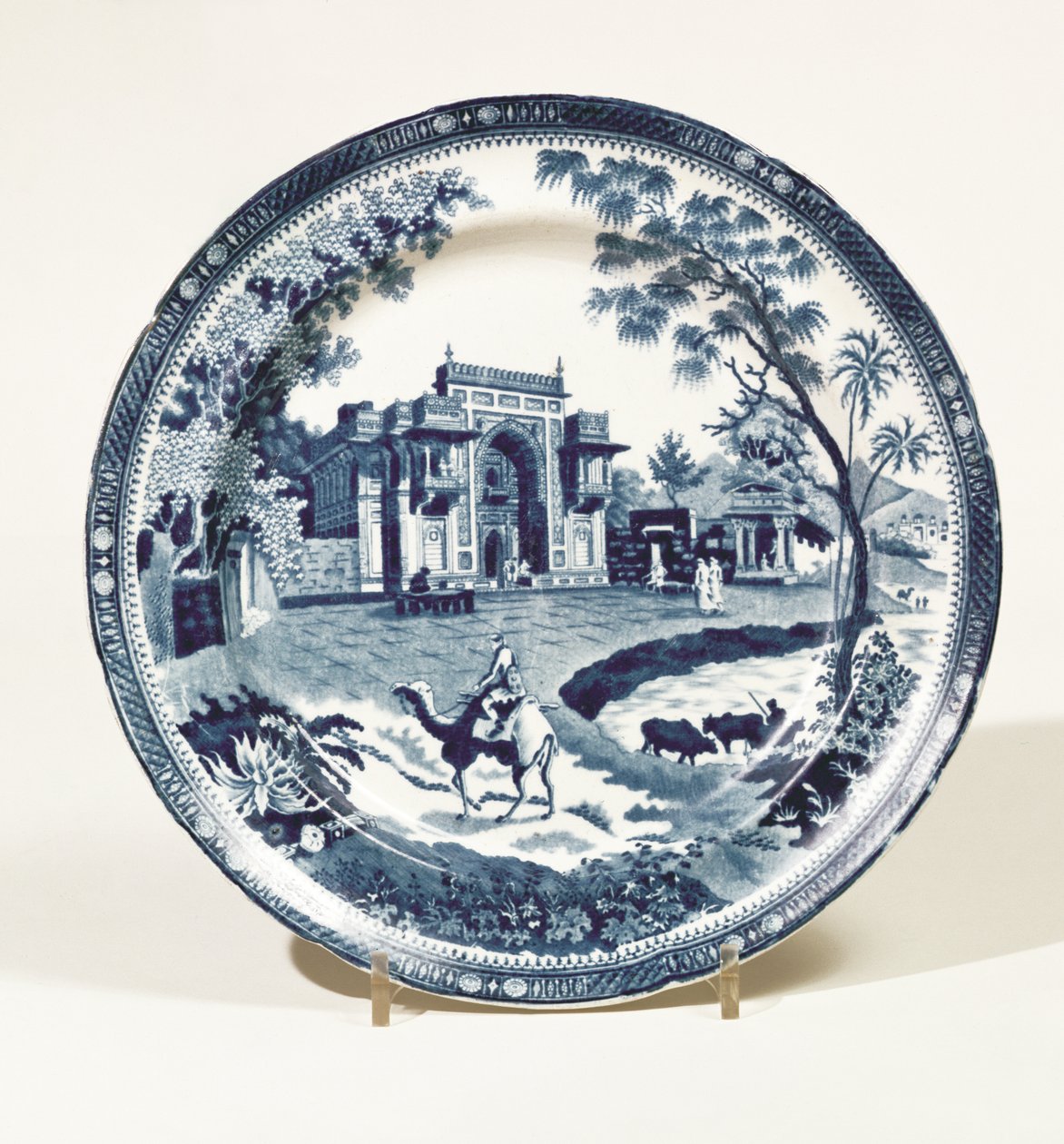 Spode mavi ve beyaz plaka, c.1815 (toprak kap) by English School