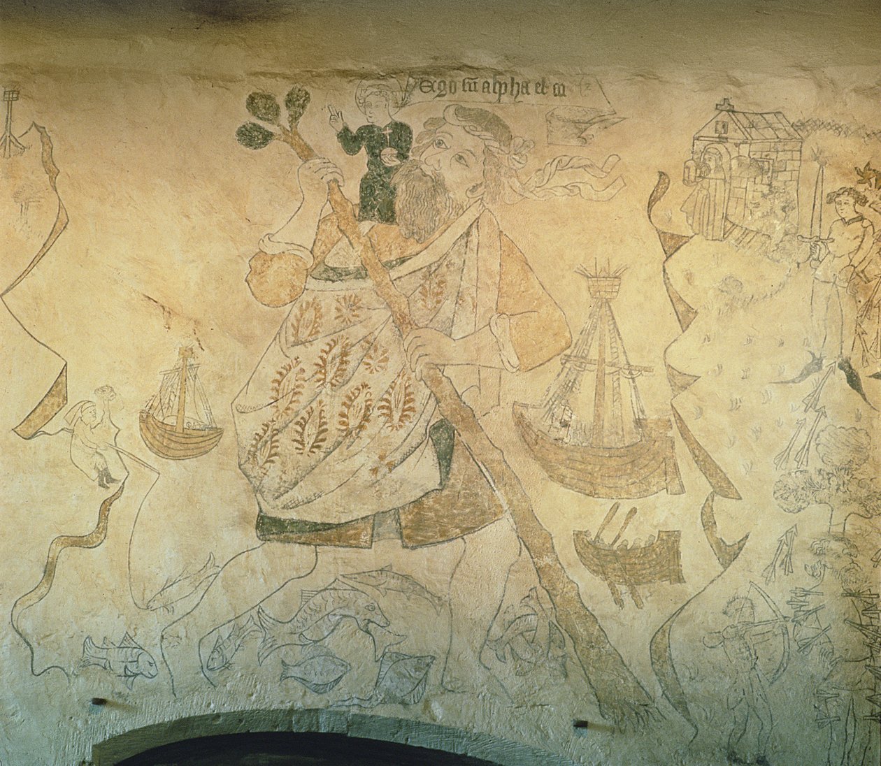 St. Christopher, c.1440 (wall painting) by English School