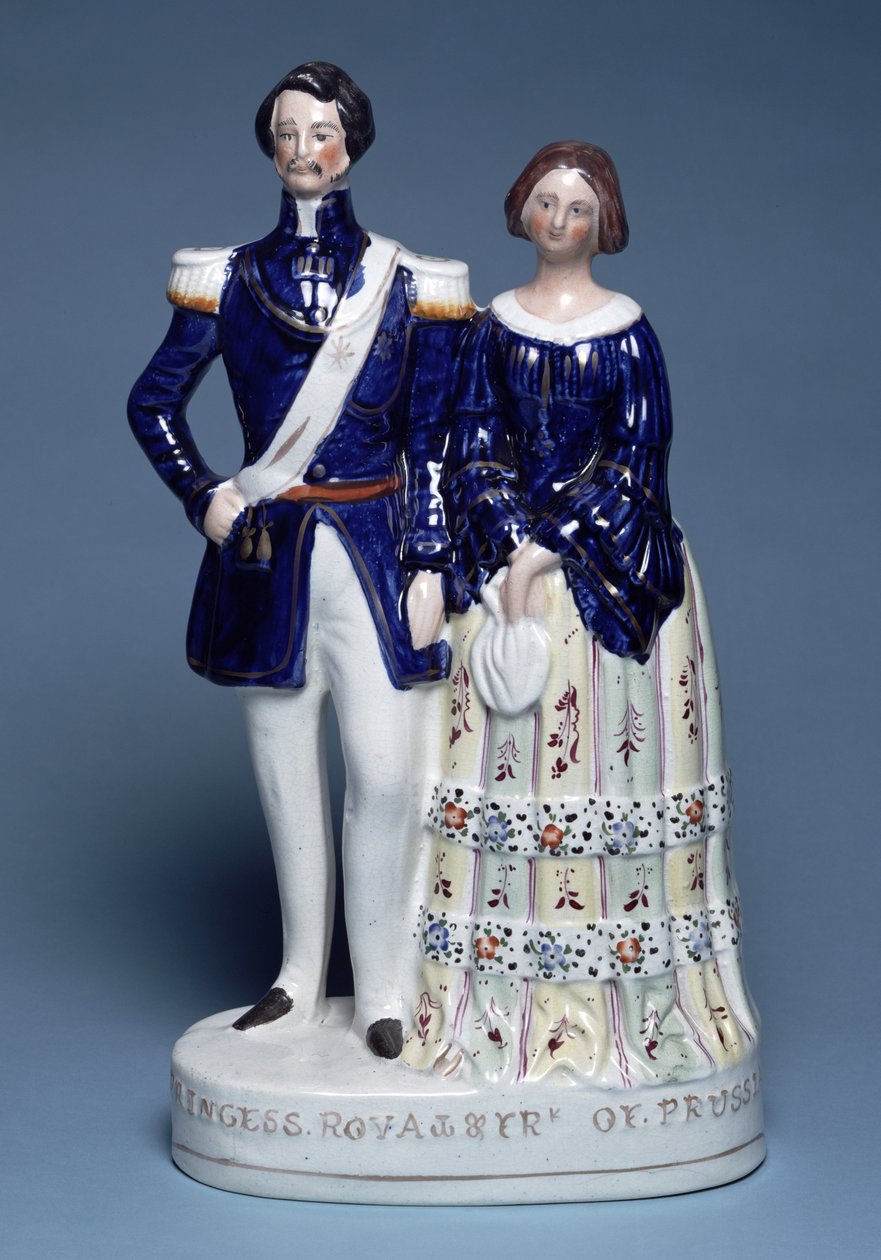 Staffordshire figürleri, Kraliyet Prensesi ve Prusya Prensi IV. Frederick William, 1857 (toprak çanak çömlek) by English School