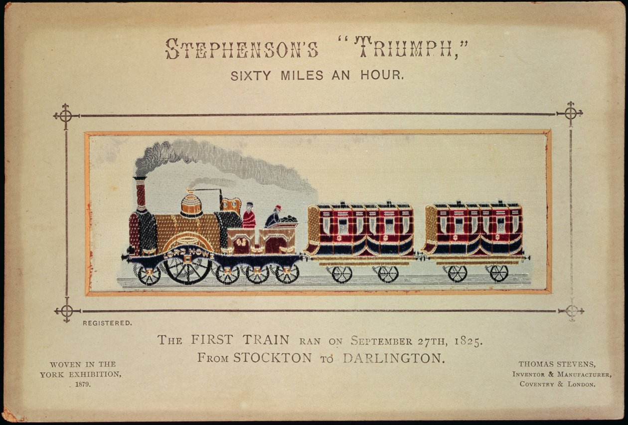 Stephensons Triumph, York Sergisi için dokunmuş, 1879 (stevengraph) (ayrıca bkz. 151153) by English School