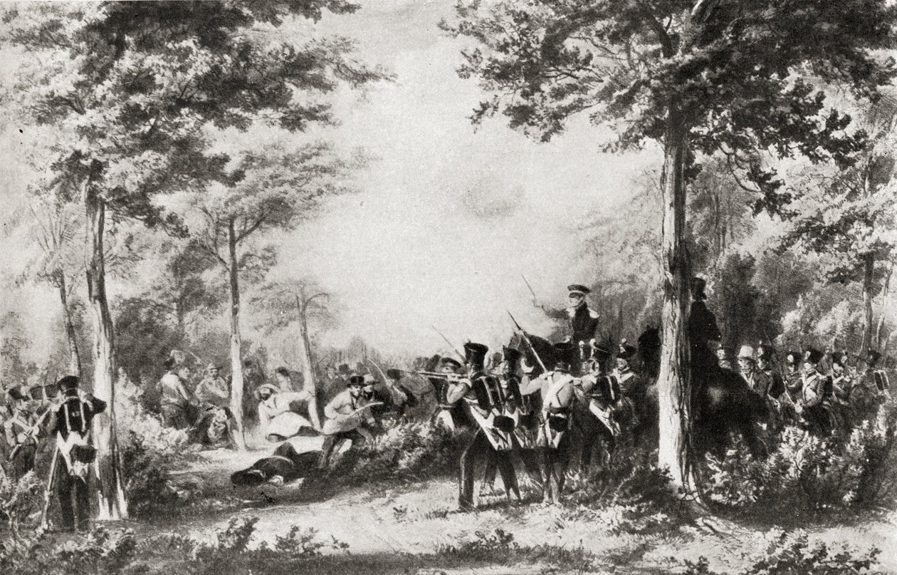 The Battle of Bossenden Wood in 1838  by English School