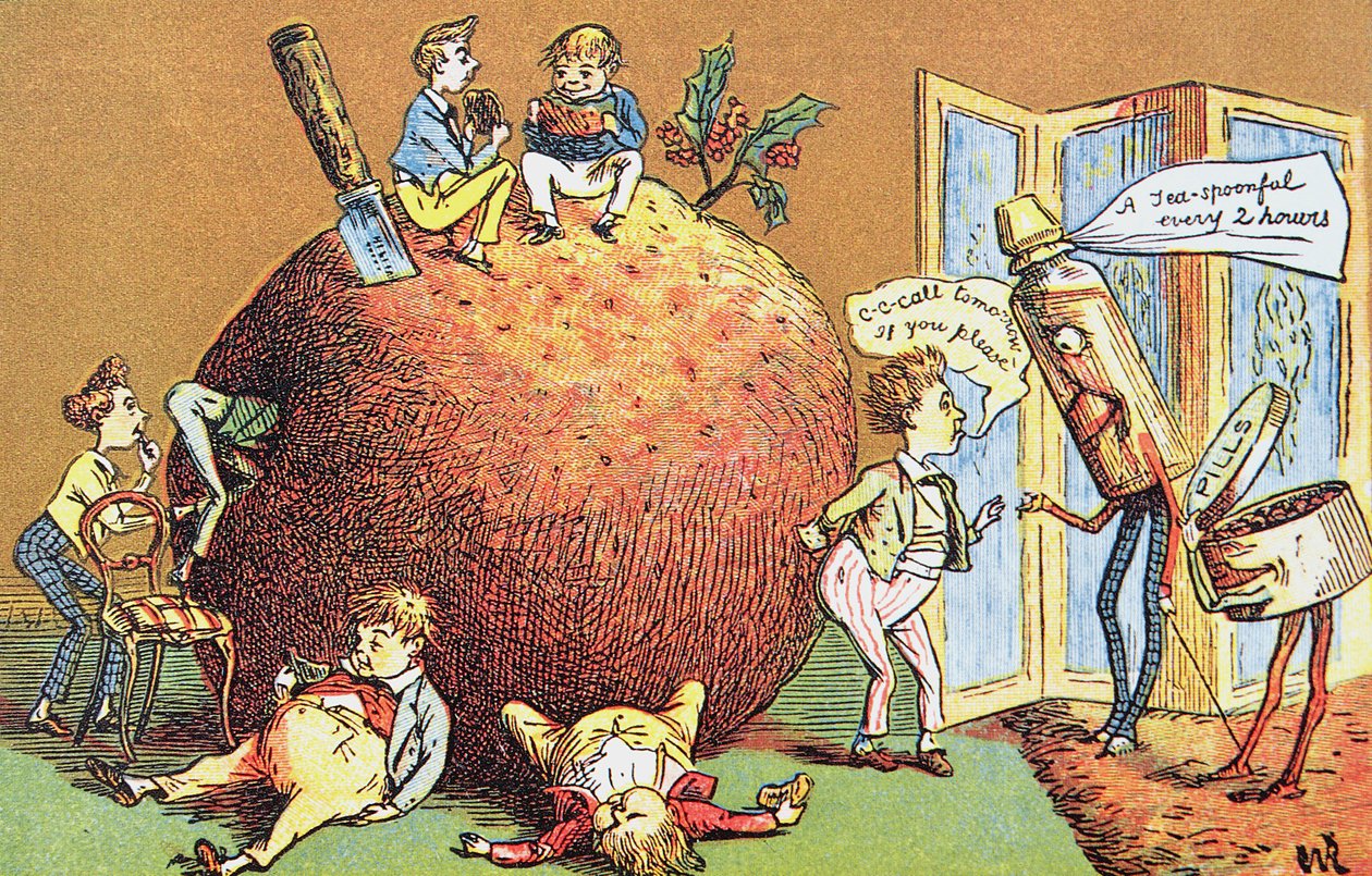 Noel Pudingi, Viktorya dönemine ait bir Noel kartı (renkli gravür) by English School